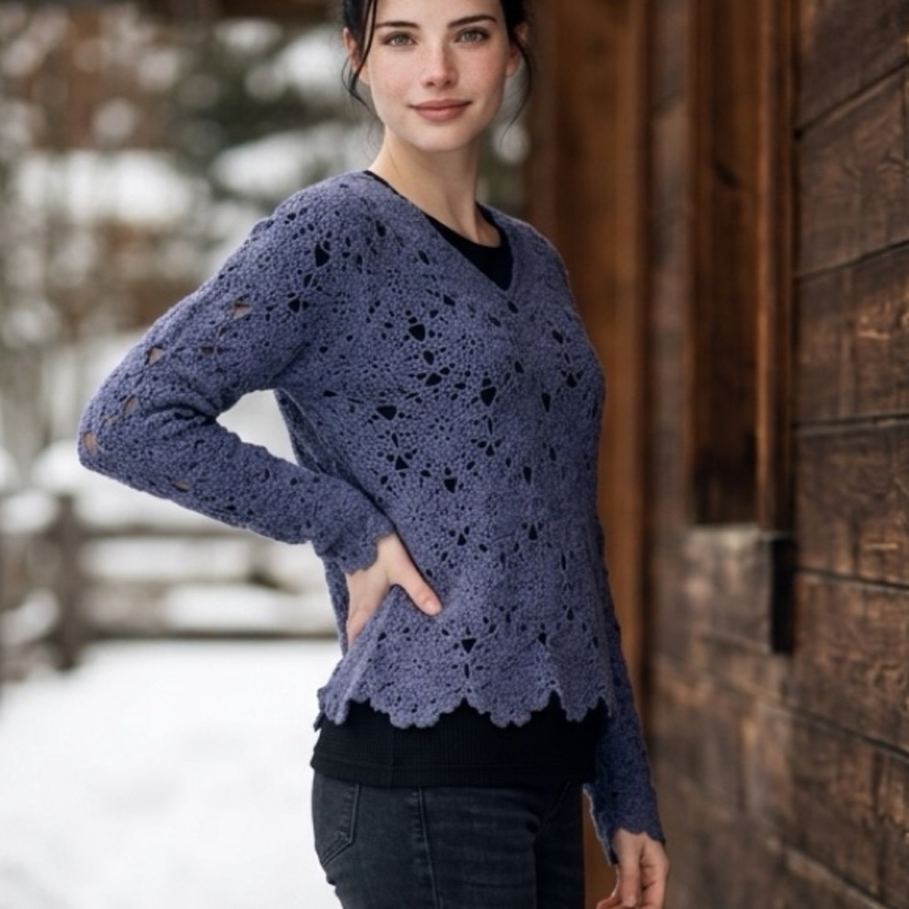 Lambswool Knit Sweater - Blue